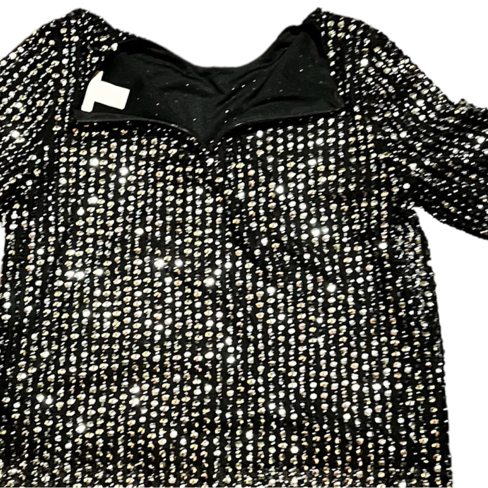 🄷&🄼 Straight-cut, short-sleeved blouse in sequin Size 8 - Picture 9 of 12